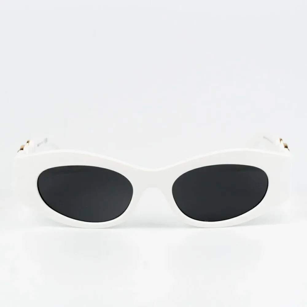 SALE! NEW Versace VE4480U 314/87 White Dark Grey Oval Unisex Sunglasses